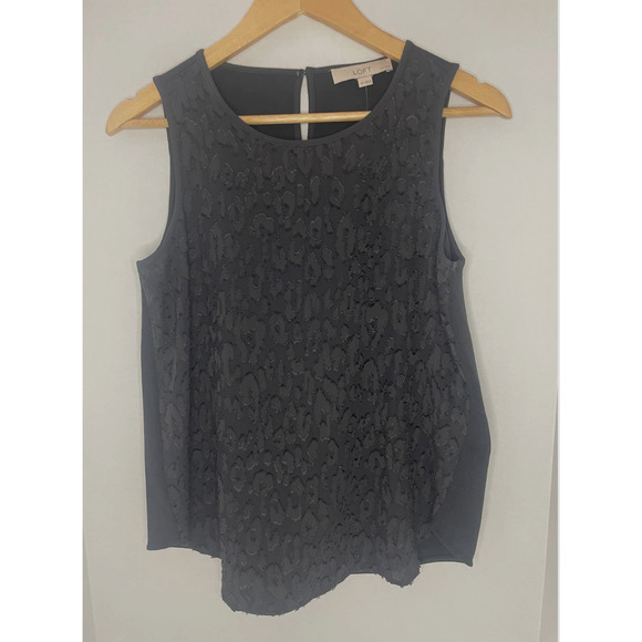 LOFT Mixed Texture Sleeveless Top Women's Small Petite NWT - Picture 2 of 9